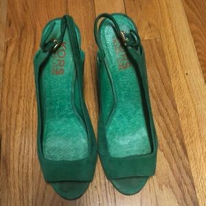 Green Wedge Sandals